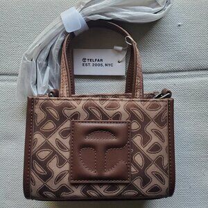 Telfar Small Jacquard Shopper Tote Brown